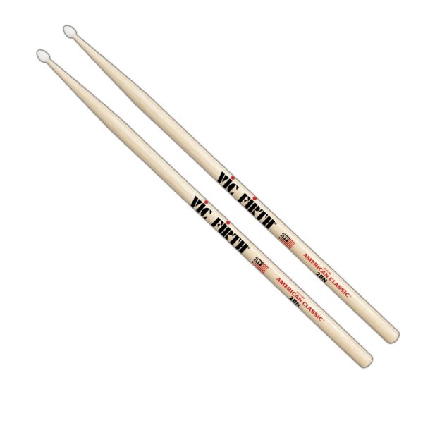 Vic Firth 2BN Baquetas American Punta Nylon Natural Madera