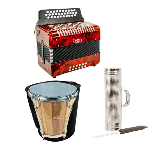 Lyon France FV Combo Vallenato Acordeon Caja Mas Rojo