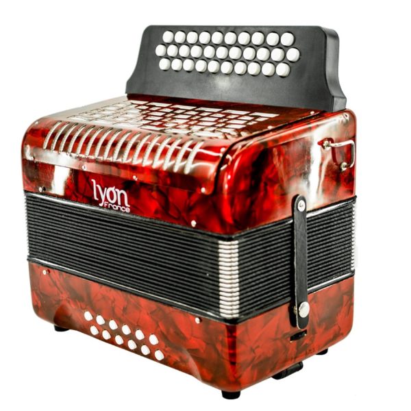 Lyon France L3012RD Acordeon Boton Vallenato Rojo