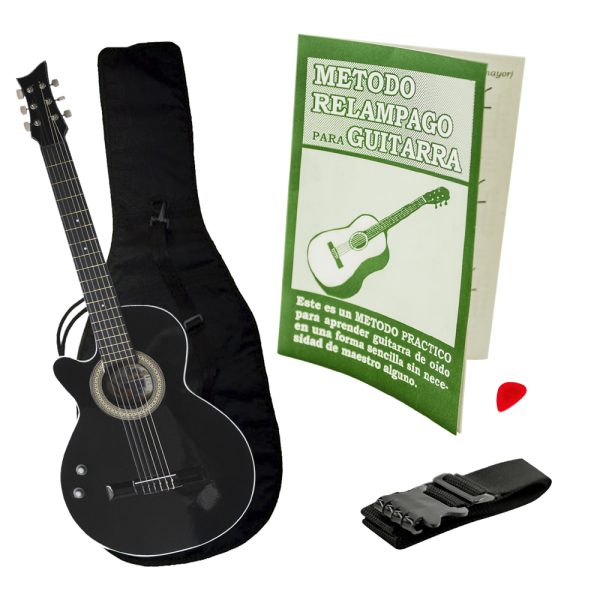 Combo Bucaramanga ZBK Guitarra Acustica Zurda Boq Negro