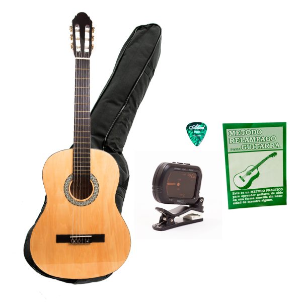 Flamenco FJ Combo Guitarra Estuche Afinador Libro Pick