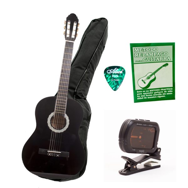Flamenco FU Combo Guitarra Estuche Afinador Libro Pick