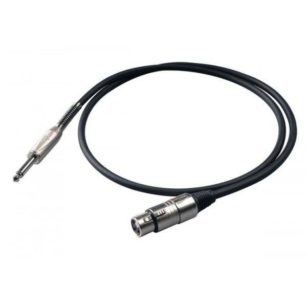 Proel BULK200LU3 Cable Plug 6.3 / XLR hembra Negro 3M
