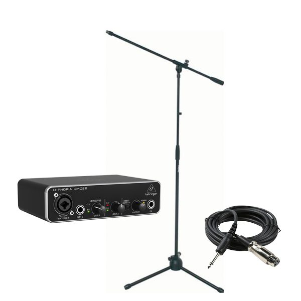 Behringer UMC22 Combo Interfaz con 2 bases y 2 cables Interface