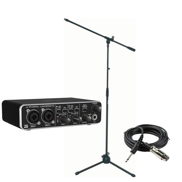 Behringer UMC202HD Interfaz con 2 bases y 2 cables Interface