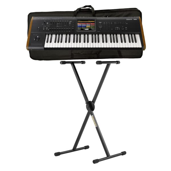Combo Sintetizador Korg Kronos2 61 Base Hercules y estuche