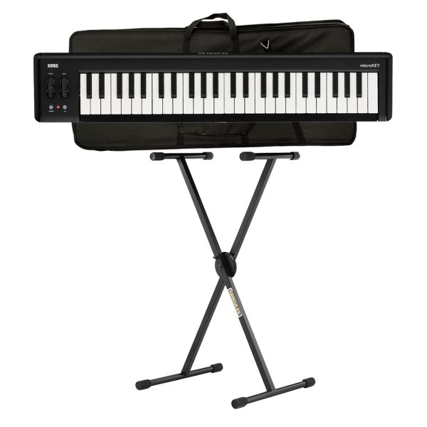 Combo controlador Korg MicroKey2 49 Base Hercules y estuche