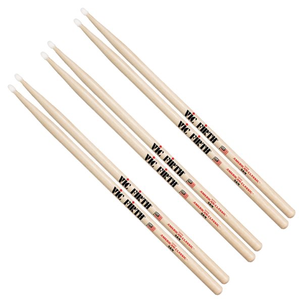 Vic Firth 5AN Combo baquetas Punta Nylon x 3 unidades