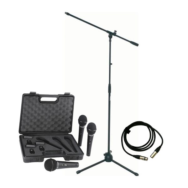 Combo Micrófonos Behringer XM1800 3 bases y 3 cables Proel