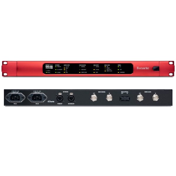 MADI Focusrite RedNet D64R Dante bridge 64Canales