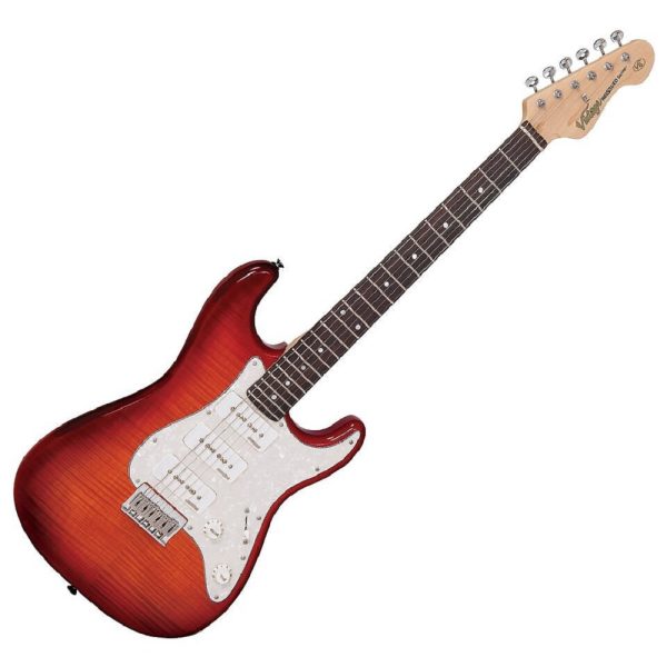 Guitarra Vintage V6HPFCB Electrica stratocaster Cherryburst
