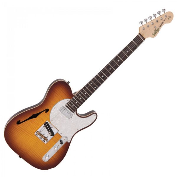 Guitarra Vintage V72FTB Electrica Flame tobacco burst
