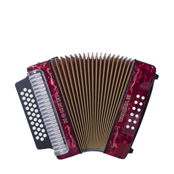 Hohner CORONA III Acordeon Rojo 5 Letras