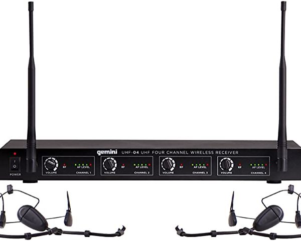Gemini UHF-04HL-S1234 Micrófonos 4 Solapas 4 diademas