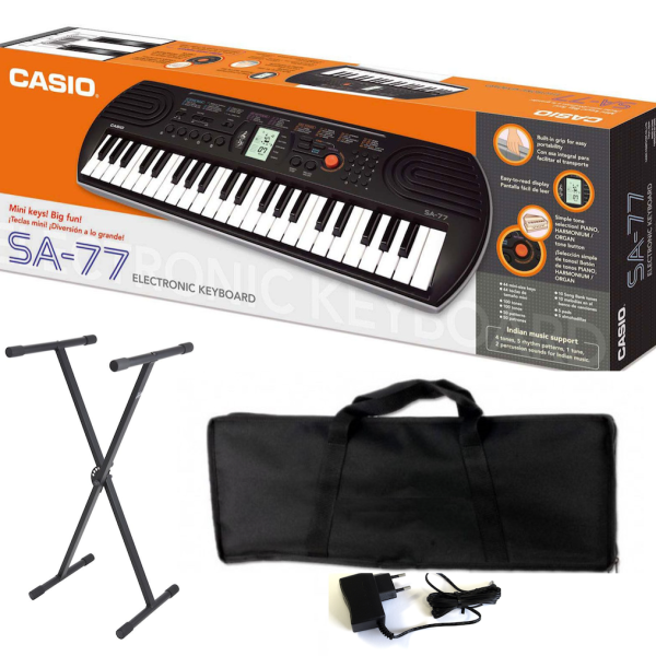 Casio SA-77 Combo Teclado estuche base adaptador