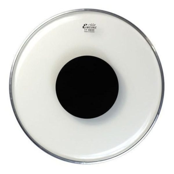 Remo ENCORE Parche Punto negro Bateria Blanco 18Pg