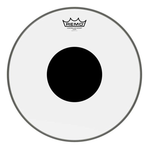 Remo ENCORE Parche Punto negro Bateria Transparente 10Pg