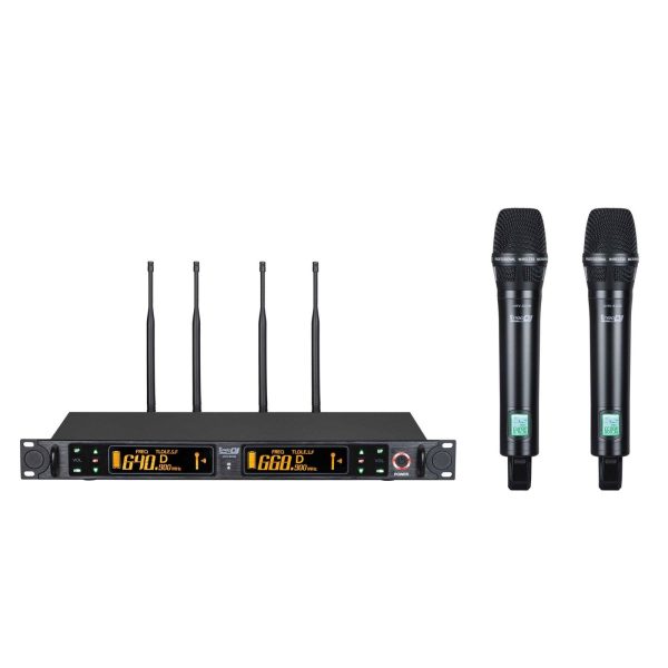 Micrófonos Pro dj UHV-822M De mano Inalámbricos uhf variable