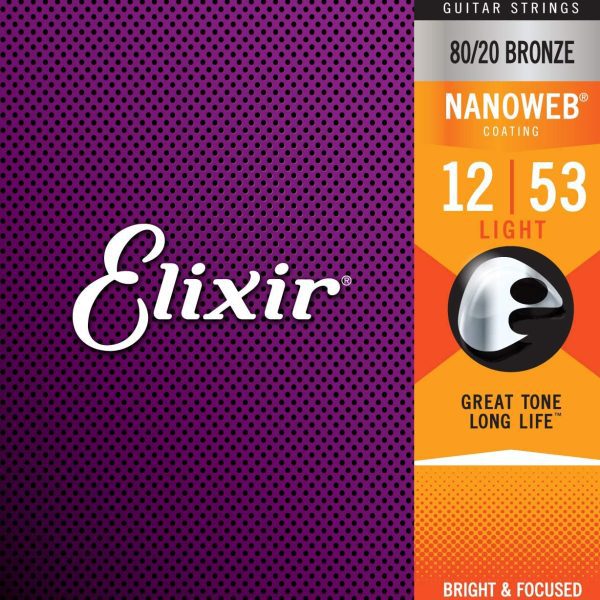 Elixir 16539 Encordados Guitarra Acustica X 3 .12-.53