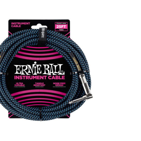 Ernie Ball P06060 Cable Instrumento Negro y azul 7.5M
