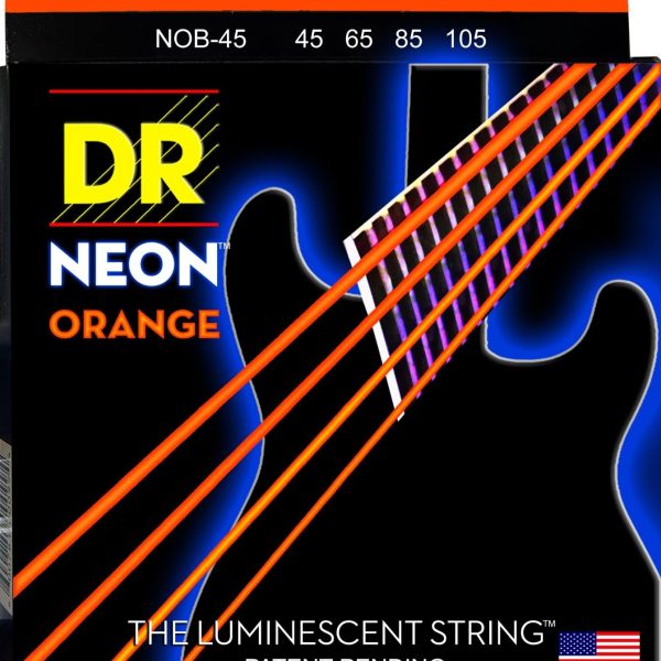 Encordado Dr NOB-45 Bajo electrico Neon Naranja 4Cuerdas
