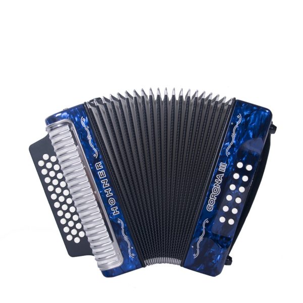 Hohner CORONA III Acordeon Azul 5 LETRAS BESAS