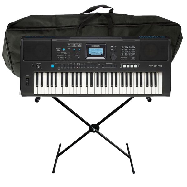 Yamaha PSR-E473 Piano Sensible + Estuche Base metalica