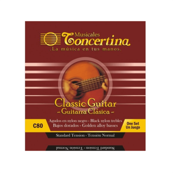 Encordado Cocnertina C-80 Guitarra T normal Negro Nylon