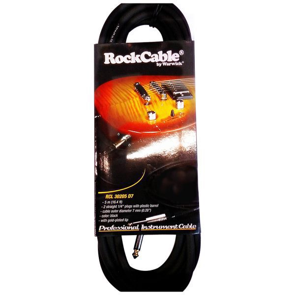 Cable Rockcable RCL30205D7 Instrumento 6.3 / 6.3 Negro 5M
