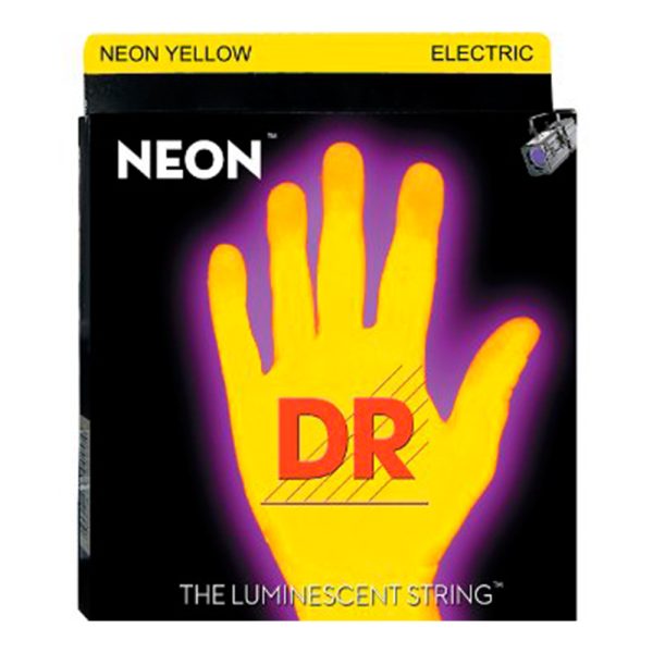 Encordado Dr NYE9 Guitarra electrica Neon Amarillo