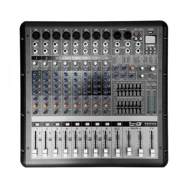 PRO DJ PMR860 Consola mezclador audio Activa 650W