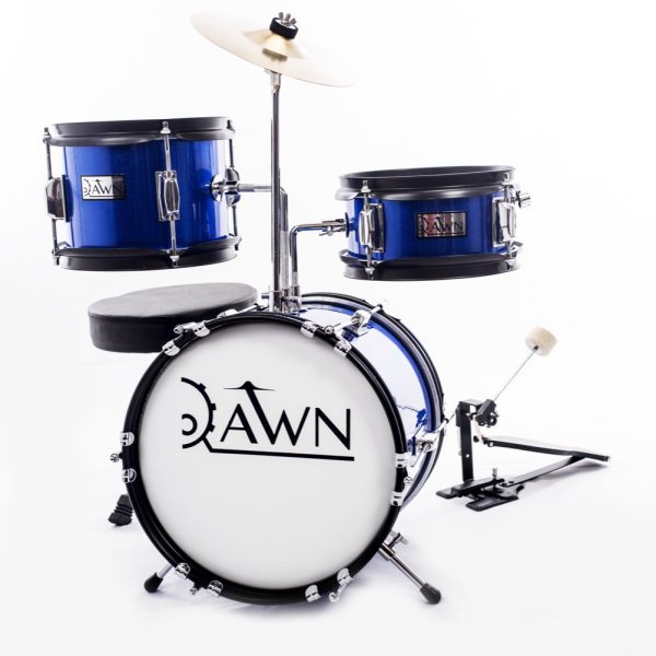 Dawn DR19BL Bateria junior + Platillos base silla Azul 3Pz
