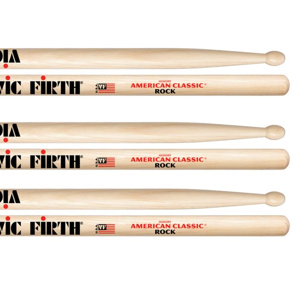 Combo baquetas Vic Firth ROCK x 3 unidades