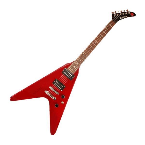 Guitarra Chateau C08FV1 electrica flying V Rojo