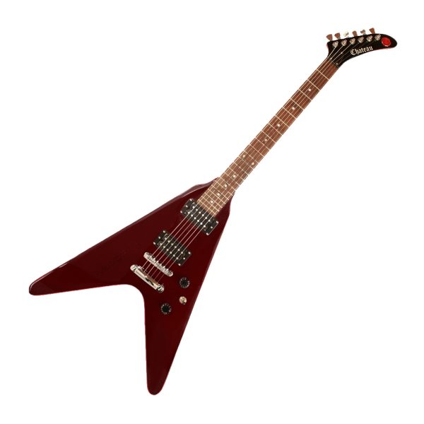 Guitarra Chateau C08FV1 electrica flying V Vinotinto