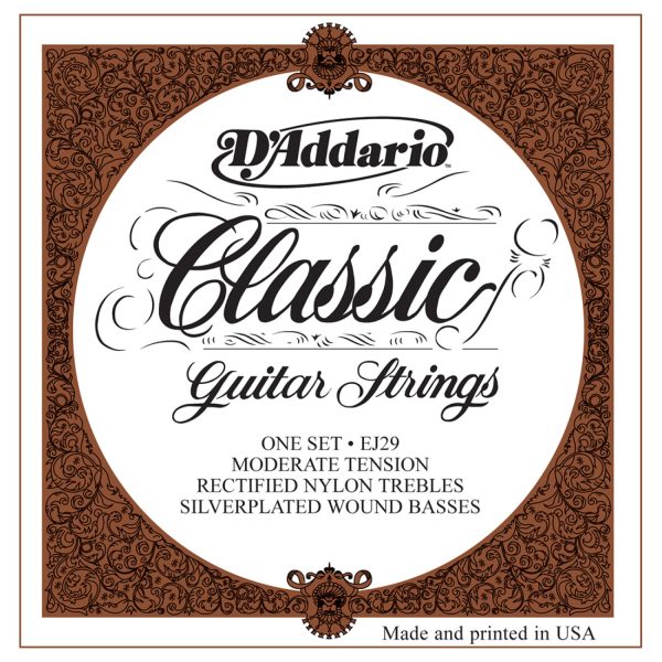 Encordado D'Addario EJ29 Guitarra clasic  Nylon Tension moderada