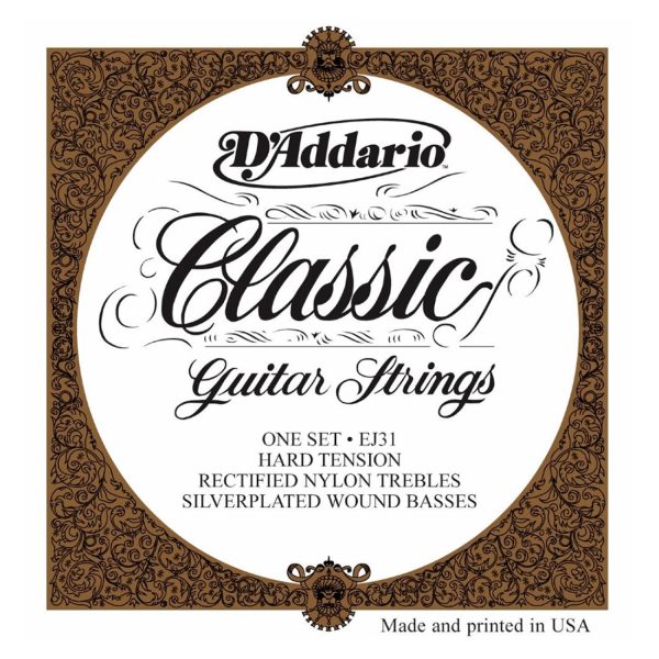 Encordado D'Addario EJ31 Guitarra clasica  Nylon Tension fuerte