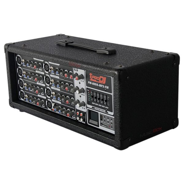 Consola Pro Dj PM809AMP3FM mezclador audio Activa