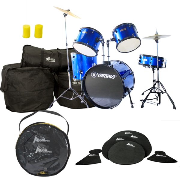 Combo Yamaki CY Bateria Sordinas Accesorios Azul