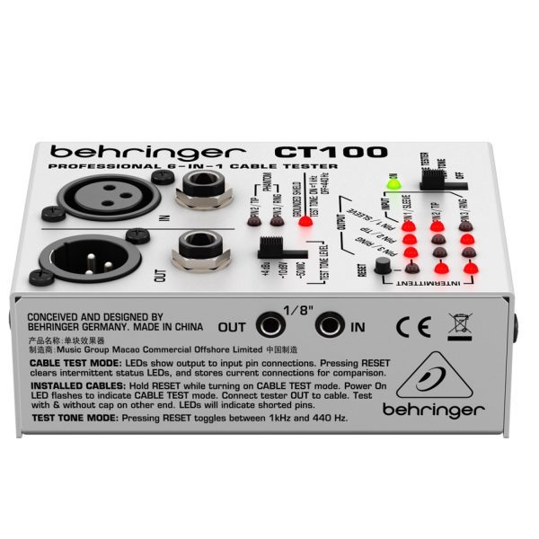 Tester Behringer CT100 Inteligente Cables Audio