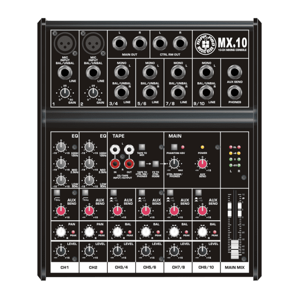 Consola Topp Pro MX10 Mezclador audio
