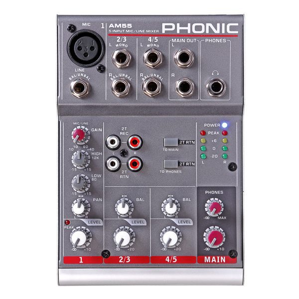 Consola Phonic AM55 Mezclador audio