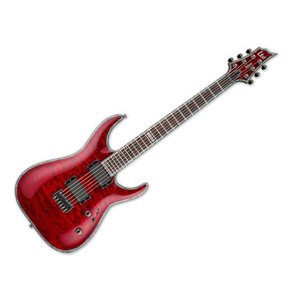 Guitarra Esp H1000QMSTBC electrica Activa Una Pieza Rojo