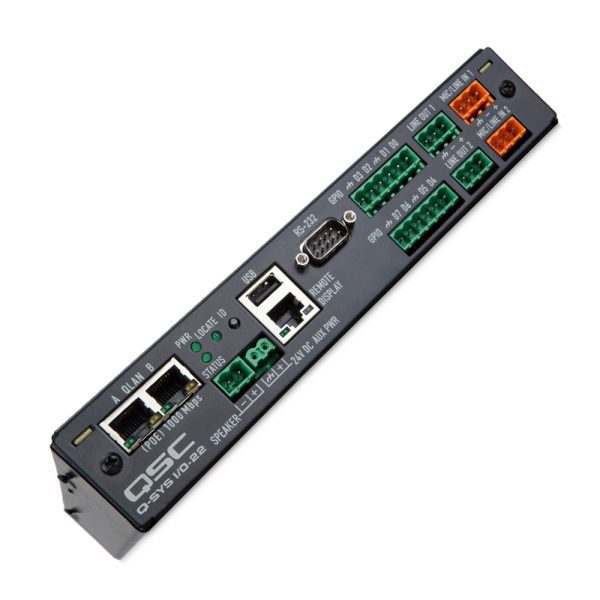 Unidad Qsc I/O-22 Sonido Mic line 2 Out RS232 GPIO