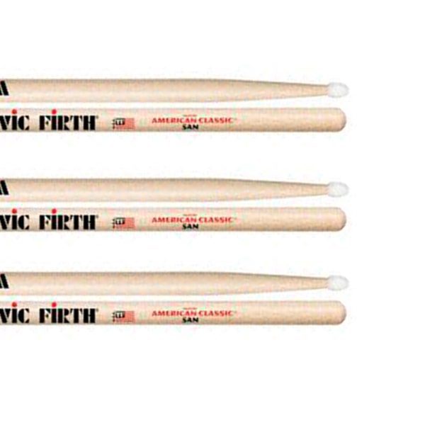 Combo baquetas Vic Firth 13501 Punta Nylon x 3 unidades