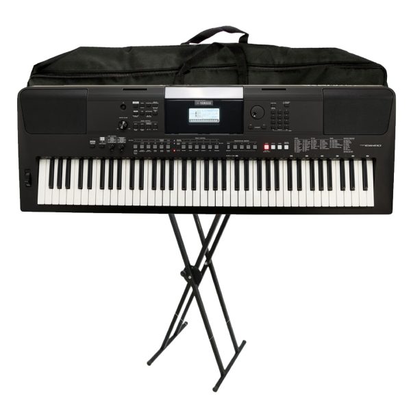 Combo Yamaha PSR-EW410 Teclado base estuche adaptador
