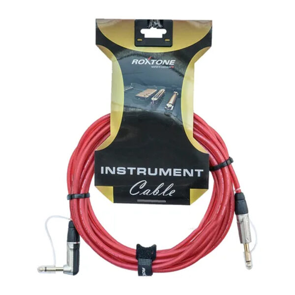 Cable Roxtone TGJJ110L6 plug 6.3 instrumento en L Rojo 6Metros