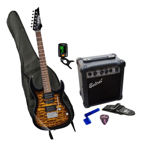 Ibanez GRX70QA-SB Guitarra Amplificador + Afinador + Estuche