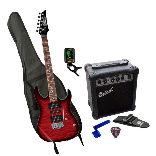 Ibanez GRX70QATRB Guitarra Amplificador + Afinador + Estuche