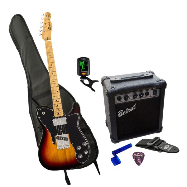 Fender Sq 70S Tele Guitarra Amplificador + Afinador + Estuche